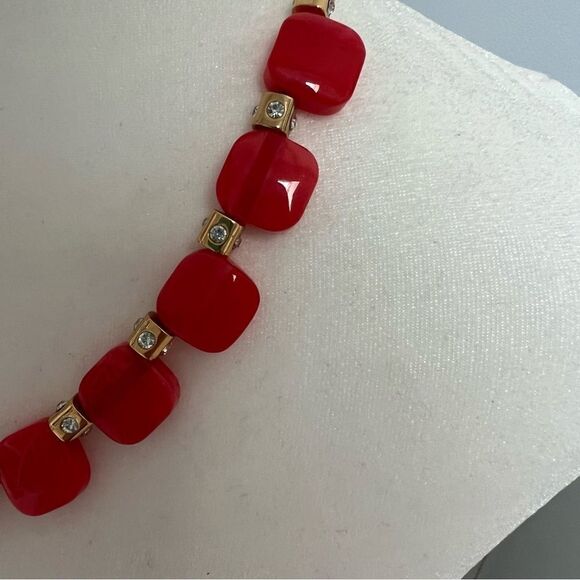 Kate Spade Colorblock Jewel Necklace on gold tone chain - Picture 3 of 9